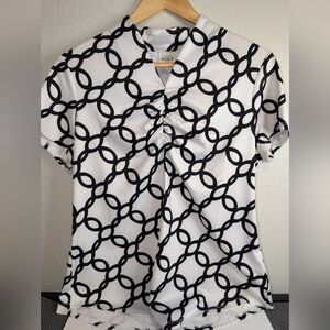 Zenergy Golf by Chico's Chain Print Top Short Sleeve Size 1= Sm-M